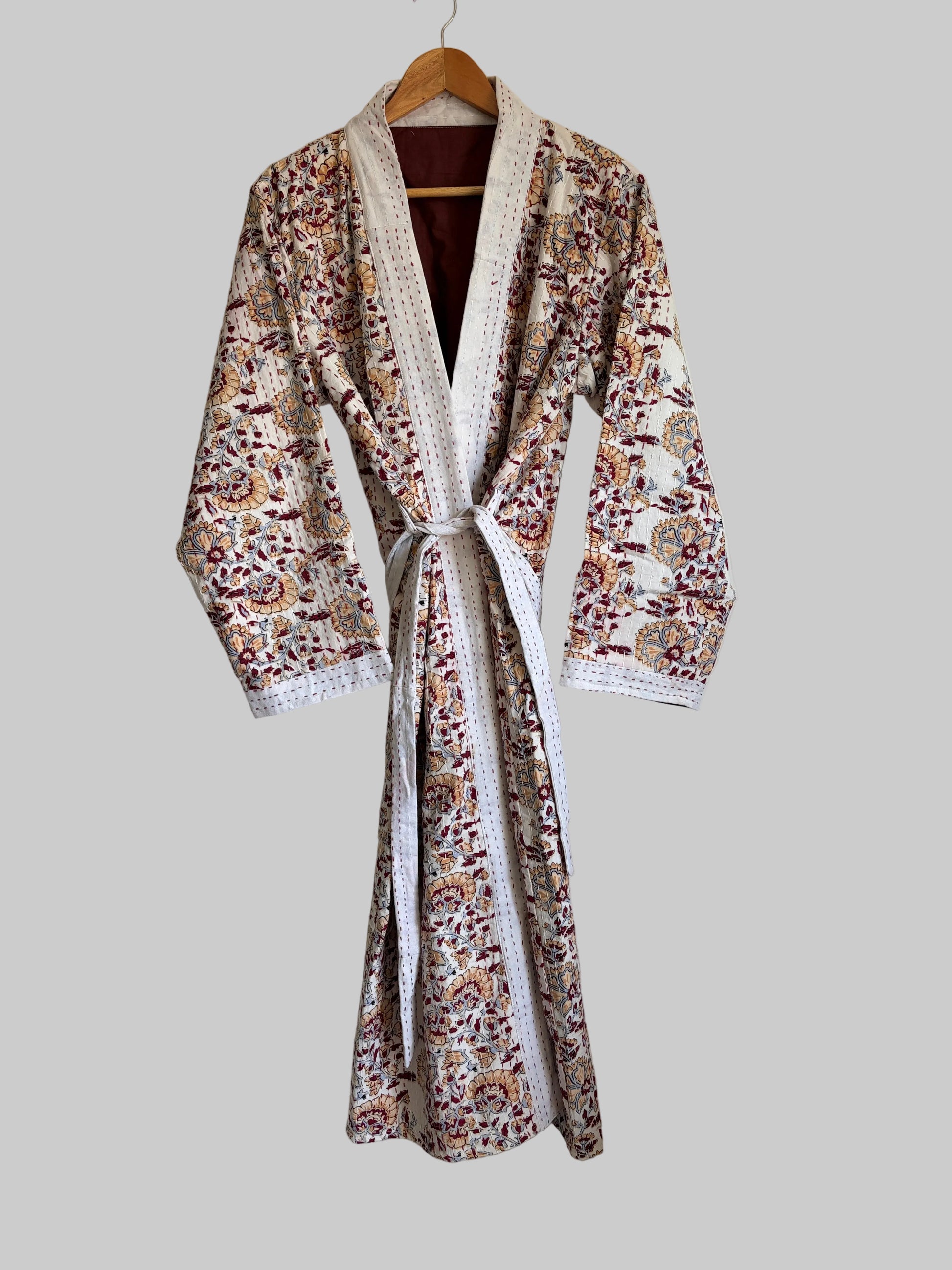 One of a kind Handmade Cotton Kantha Robe
