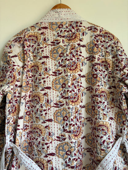 One of a kind Handmade Cotton Kantha Robe