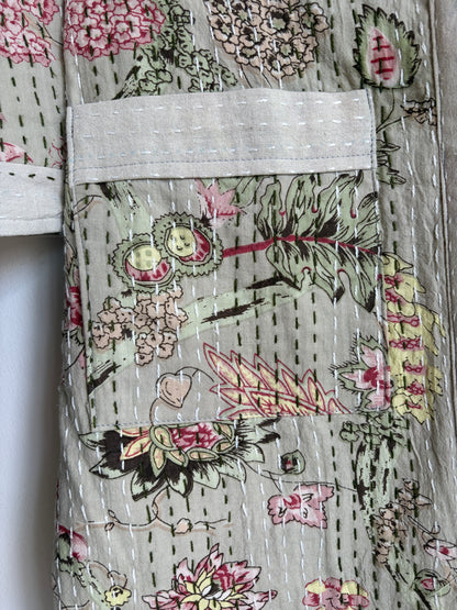 Cotton Kantha Stitch embroider Bath Robe