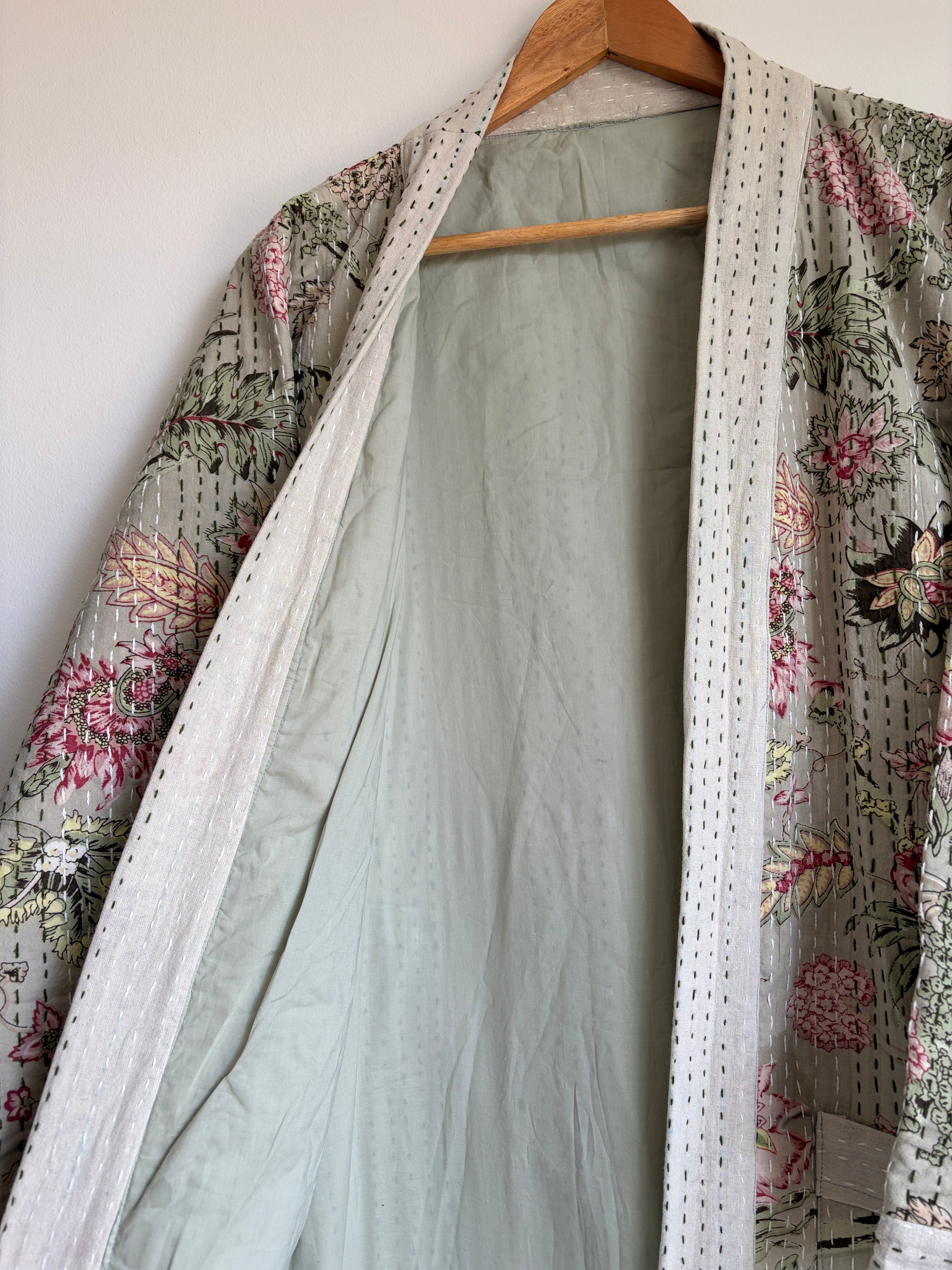 Cotton Kantha Stitch embroider Bath Robe