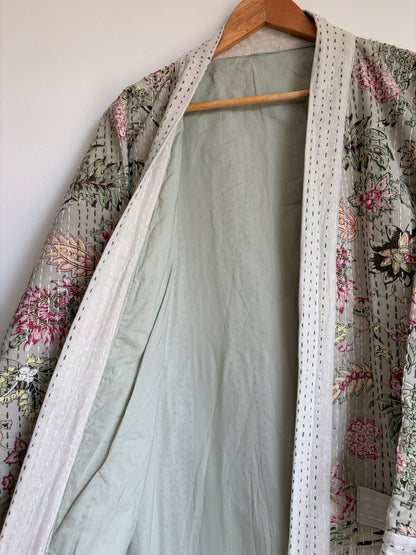Cotton Kantha Stitch embroider Bath Robe