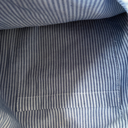 Navy Velvet Tote Bag – Grey Embroidered "LOVE" Folk Hearts & Bird Motif,