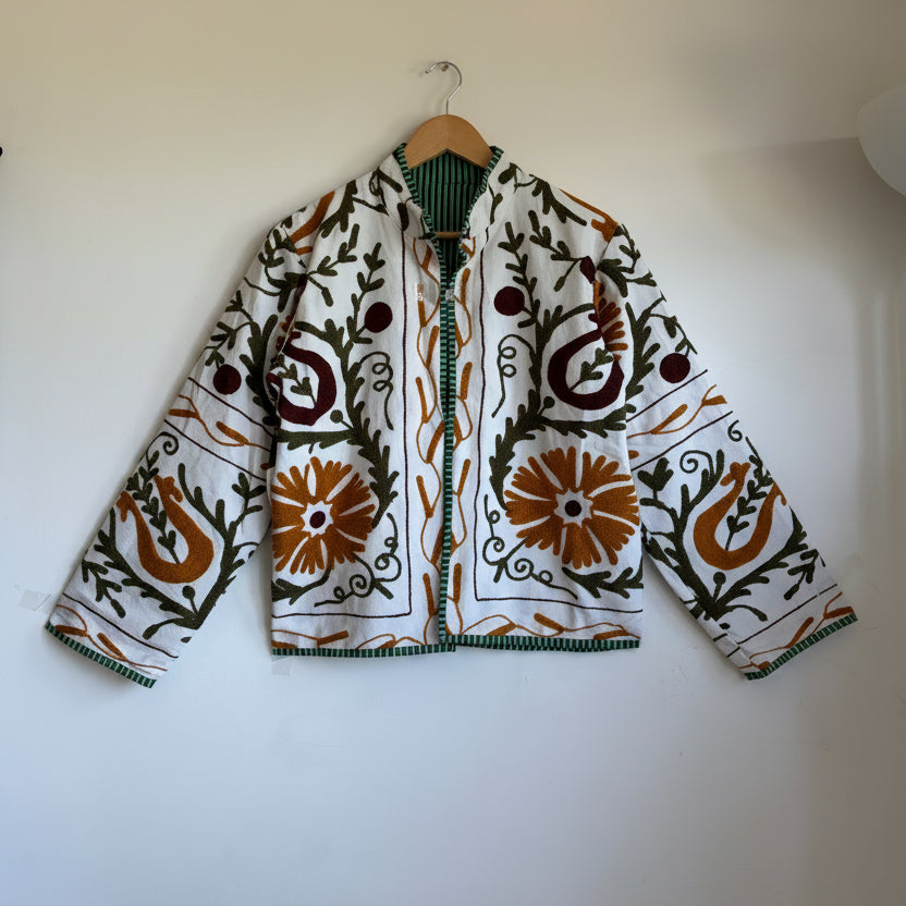 Ivory & Ochre Suzani Paisley Embroidered Jacket