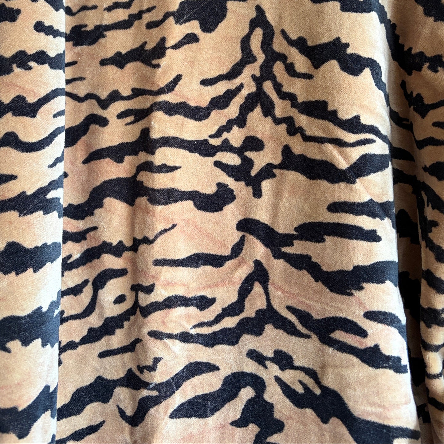 Brown & Black Tiger Print Velvet Kimono Bathrobe