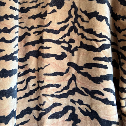 Brown & Black Tiger Print Velvet Kimono Bathrobe