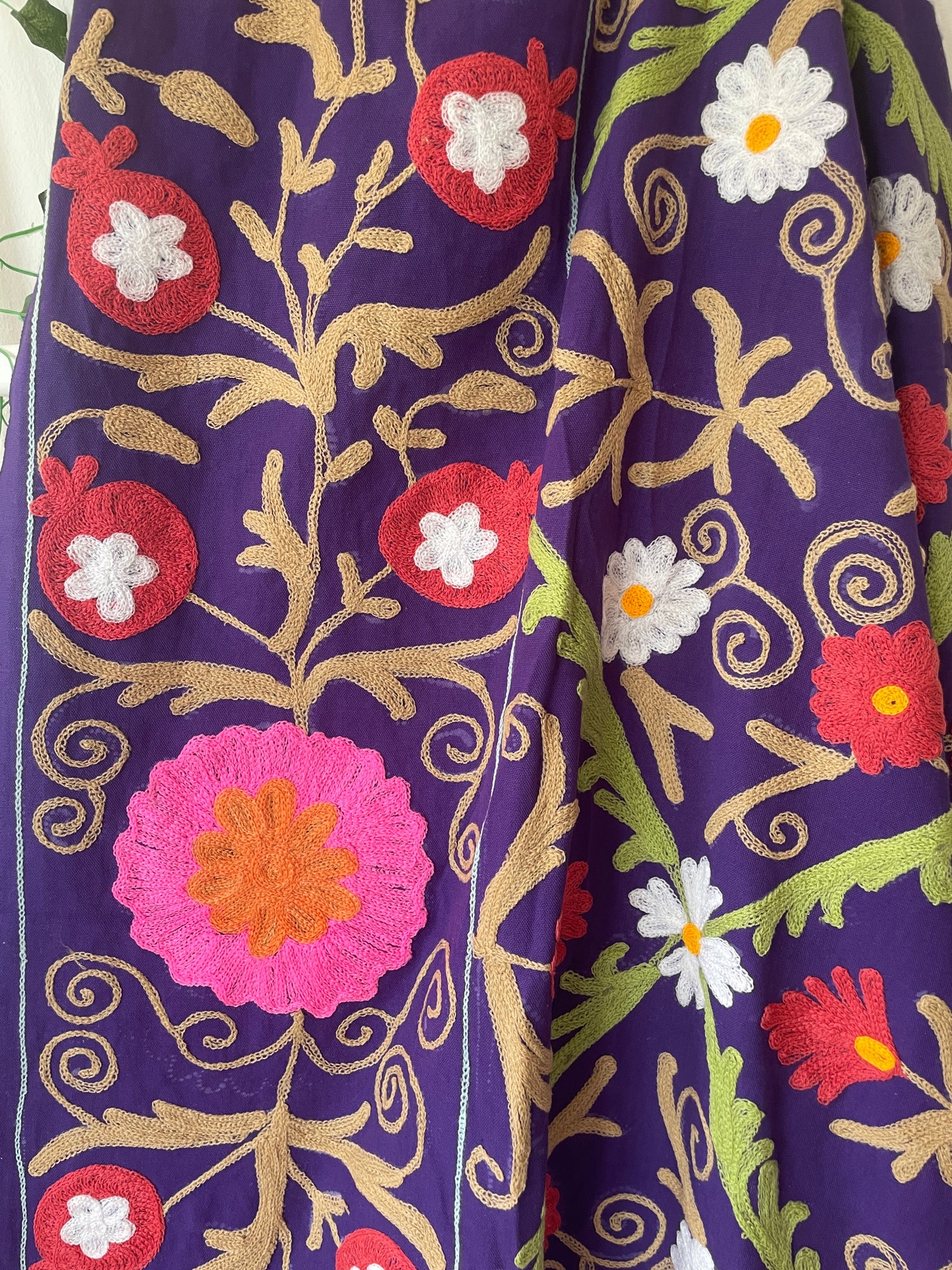 Suzani Embroidery Bedcover/ Cotton Suzani Throw