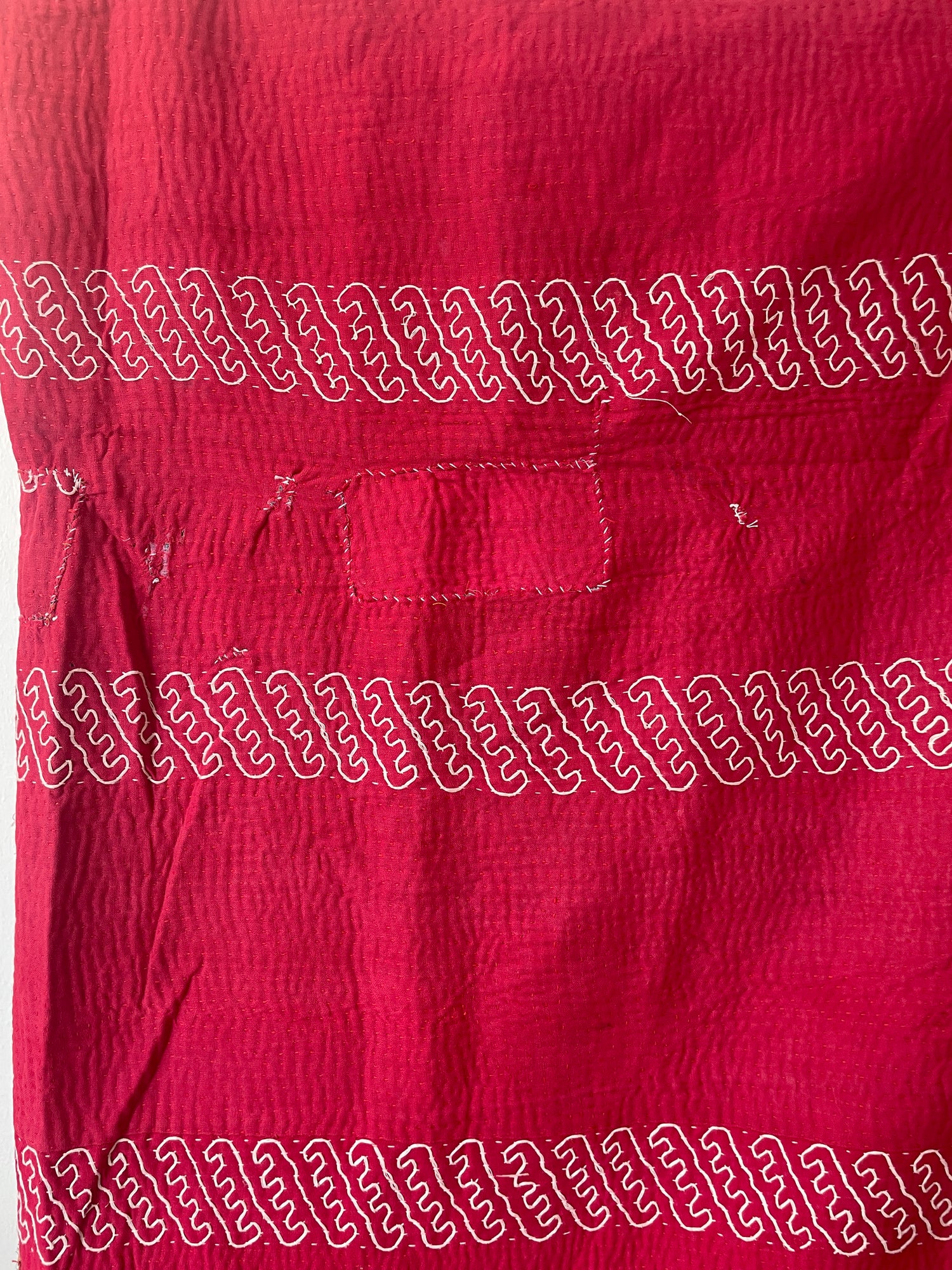 Vintage Kantha Embroidery Bedcover