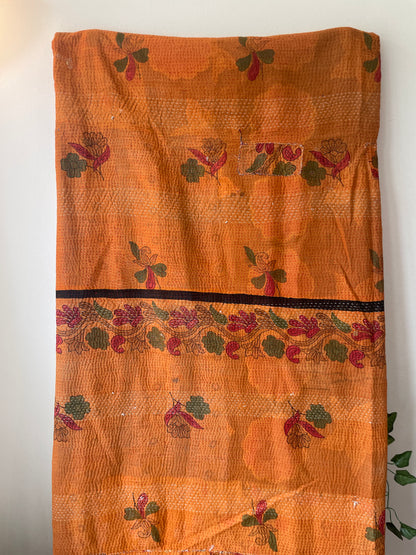 kantha embroidery bedcover UK close up kantha stitch texture