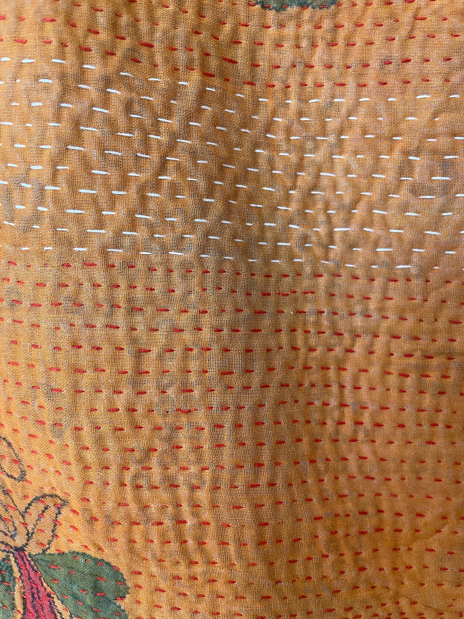 Vintage Kantha Embroidery Bedcover