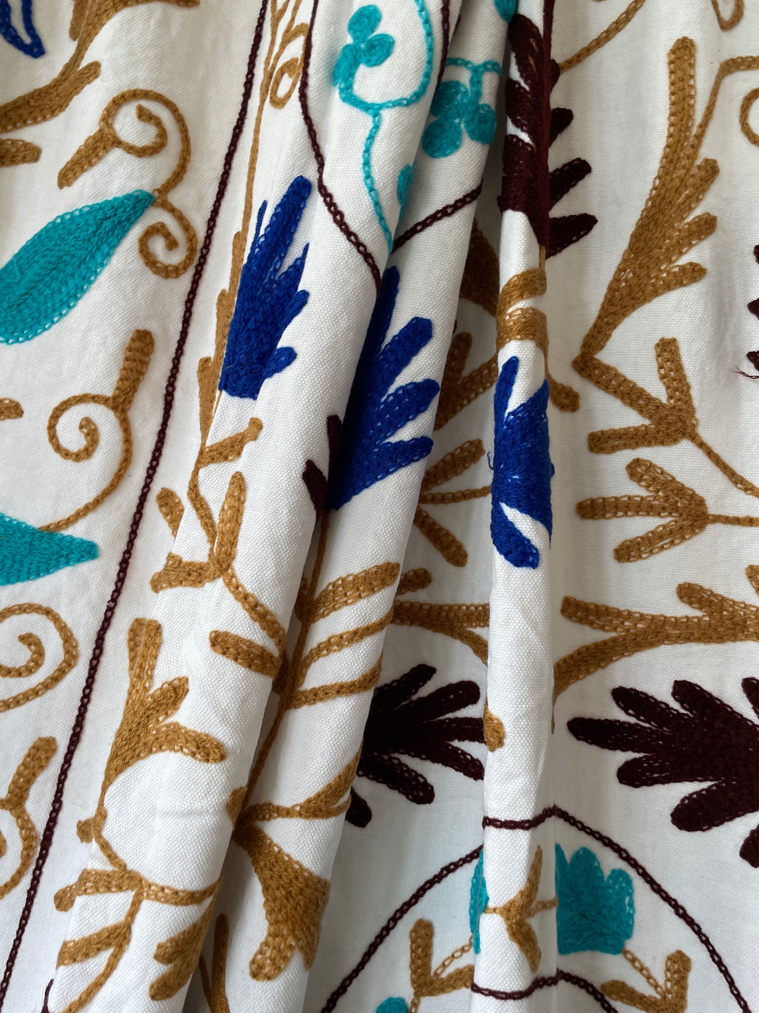 Suzani Embroidery Bedcover/ Cotton Suzani Throw