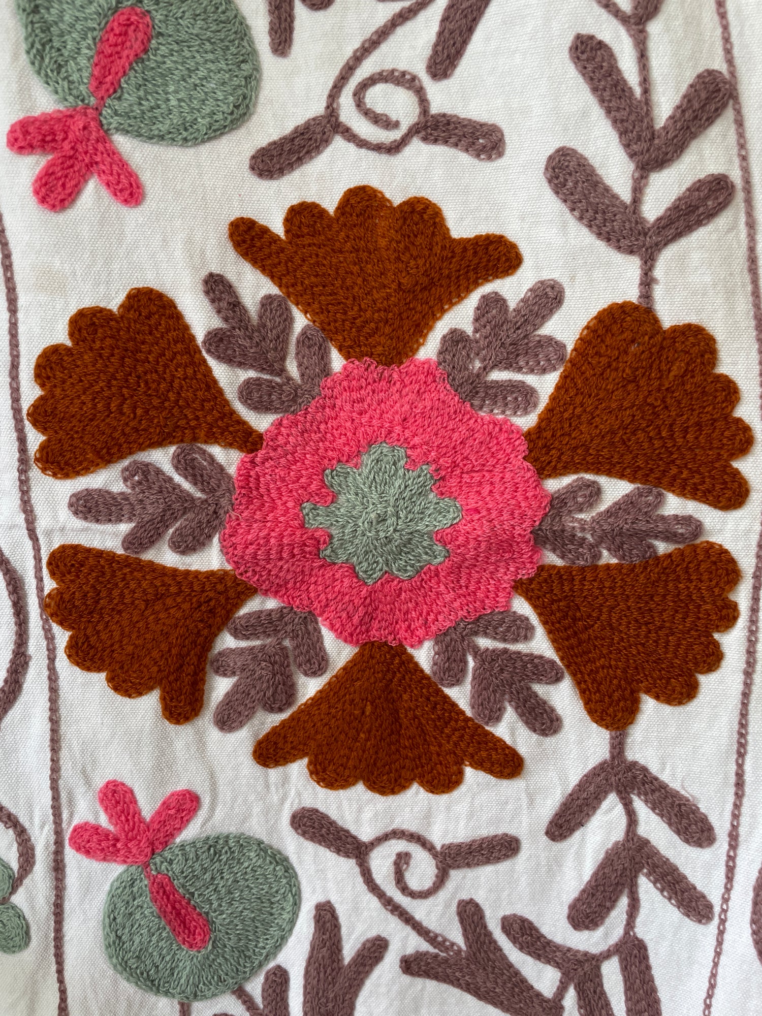 Suzani Embroidery Bedcover/ Cotton Suzani Throw