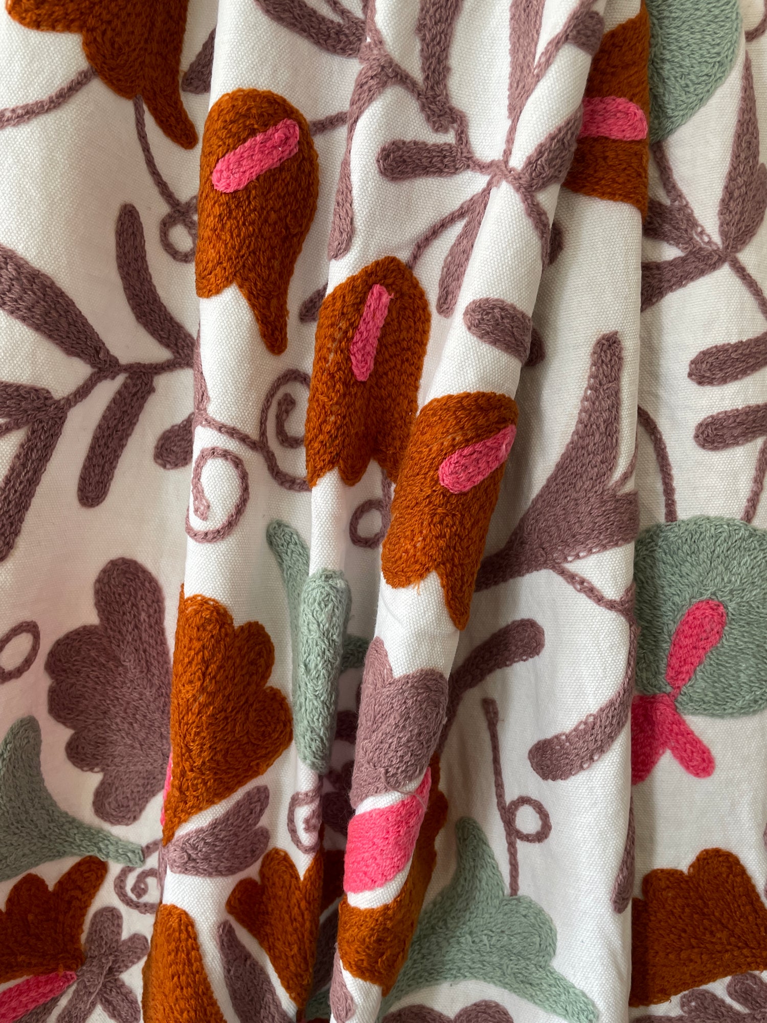 Suzani Embroidery Bedcover/ Cotton Suzani Throw