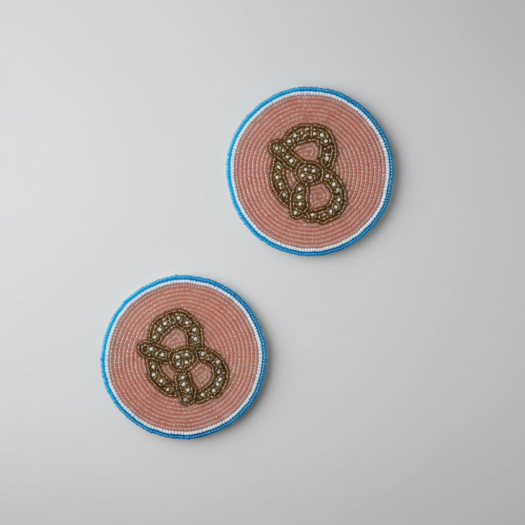 Pretzel Beaded Coaster – Handmade Drinks Mat