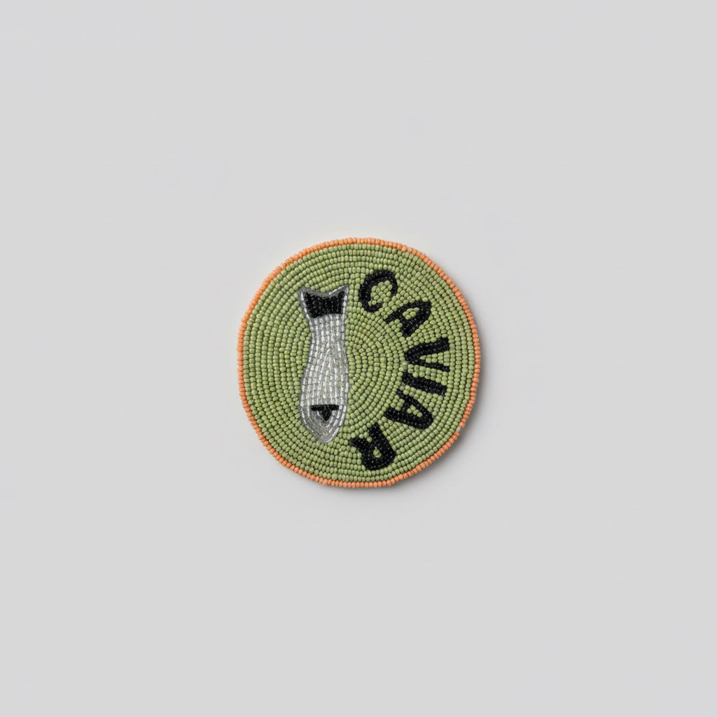 Bauhaus Beaded Coaster – Handmade Modern Table Décor