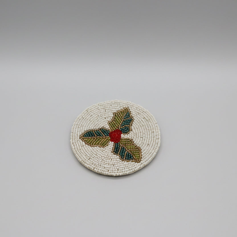 Holly Berry Beaded Coaster