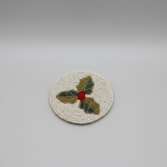 Holly Berry Beaded Coaster
