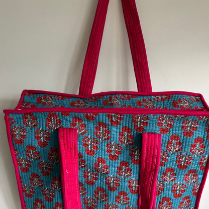 Cotton Printed Quilted Tote Bag