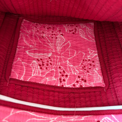 Pink Floral Cotton Quilted Tote bag