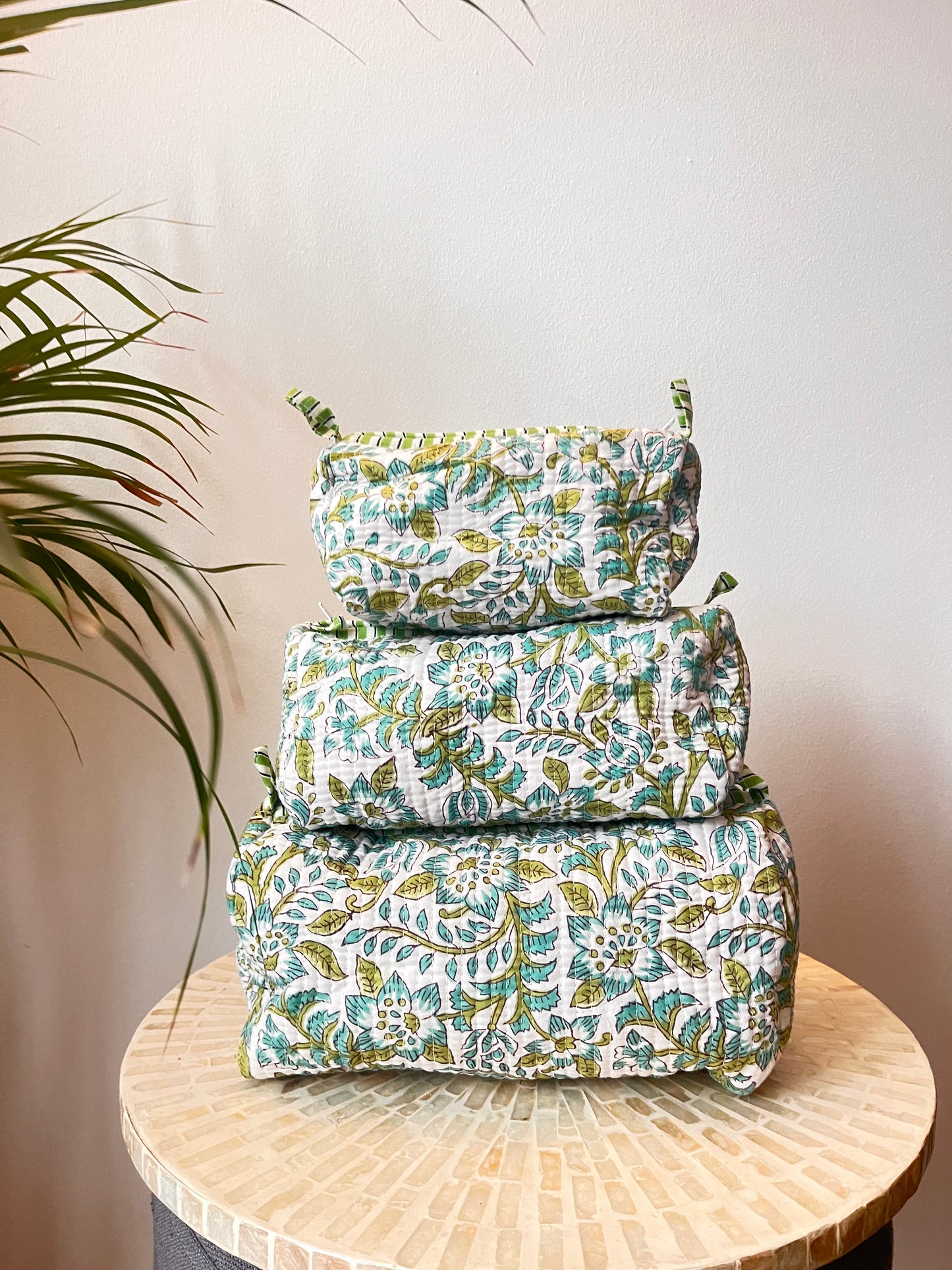 Block Printed Wash Bag 100% Cotton Fabric