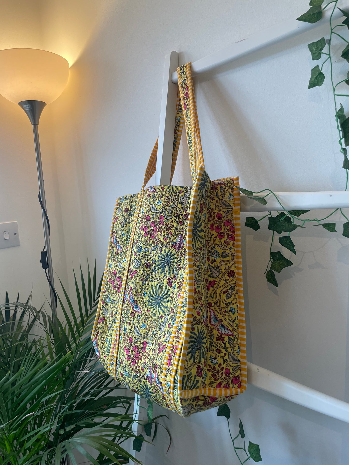 Indian Block Printed Quilted Tote Bags