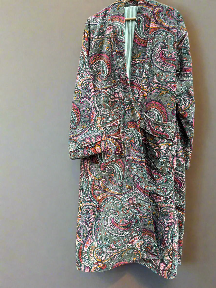 Velvet Kimono Robes, Morning Tea Velvet Coat, Women Wear Cotton Velvet robe