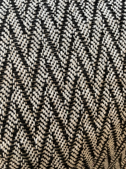 Handcrafted Grey Cotton Sofa Throw with Decorative Tassels, Handmade Fringed Accent Throw Blanket Artofakind