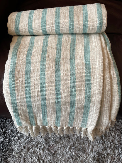 White Tufted Throw Cotton Blanket,Tufted Bedroom Throw Blanket Artofakind