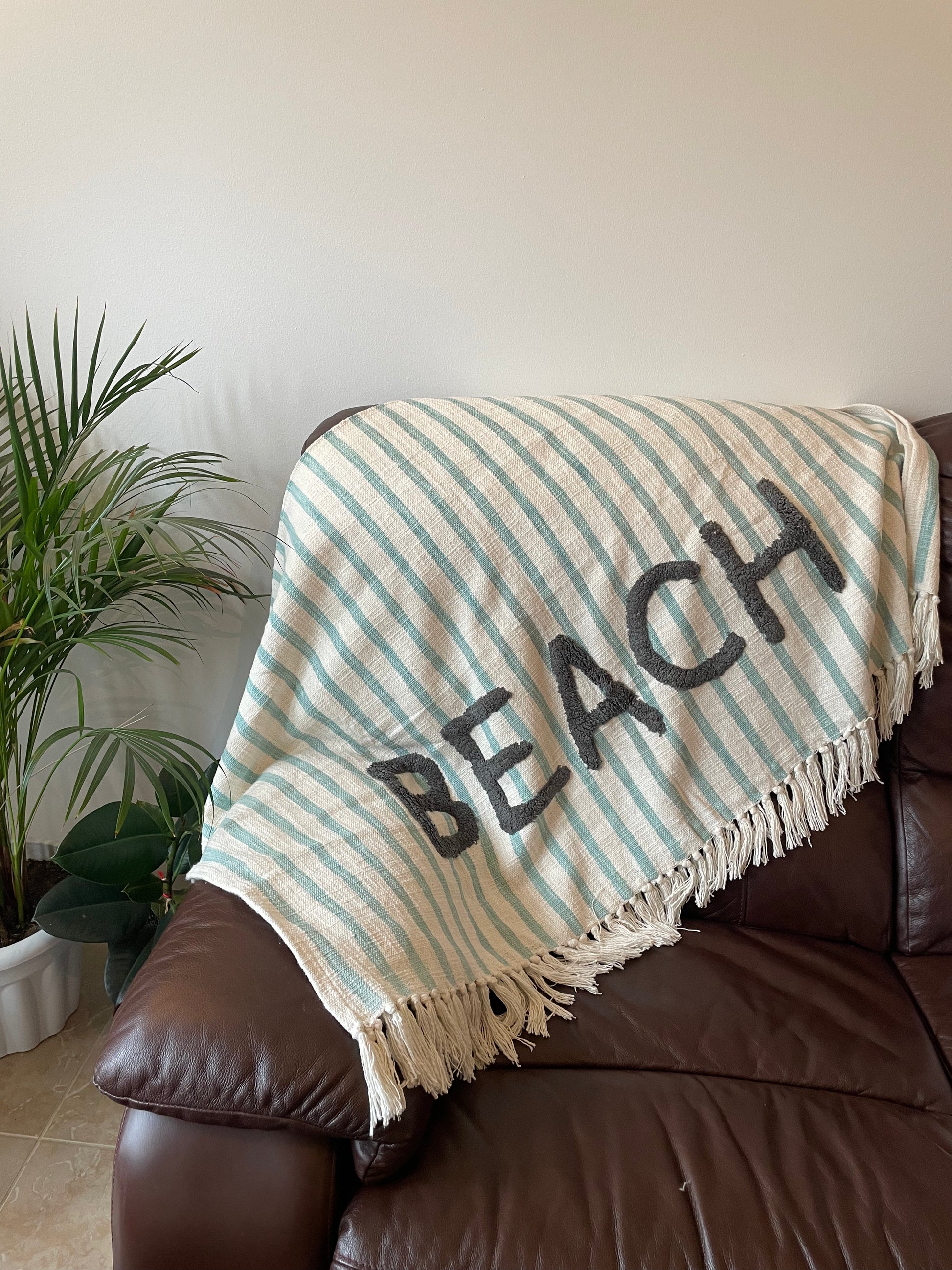 White Tufted Throw Cotton Blanket,Tufted Bedroom Throw Blanket Artofakind
