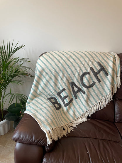 White Tufted Throw Cotton Blanket,Tufted Bedroom Throw Blanket Artofakind