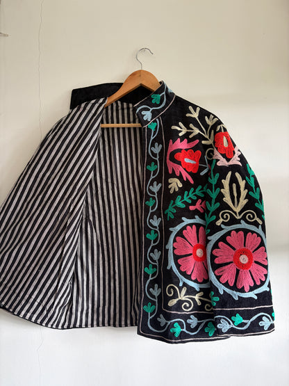 bohemian suzani embroidered jacket UK inside view handcrafted jacket
