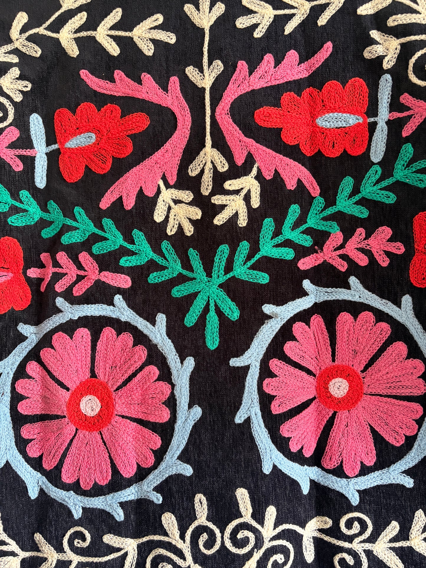 bohemian suzani embroidered jacket UK full pattern traditional suzani design
