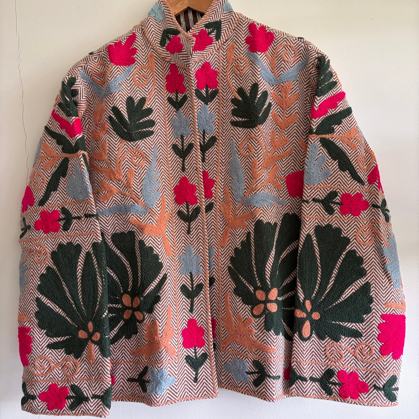 Floral-patterned fabric on a white background