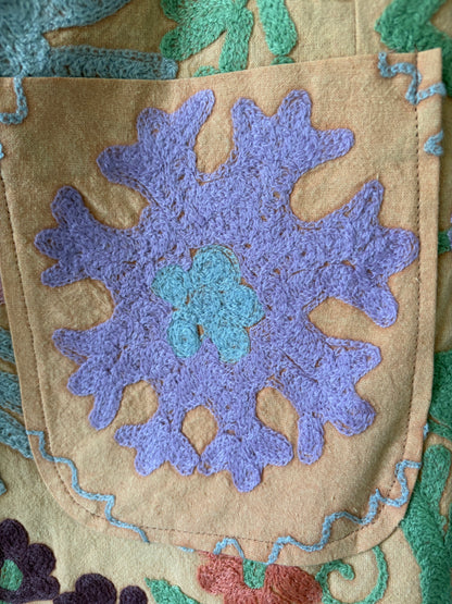 Suzani Floral Blazer on a beige background