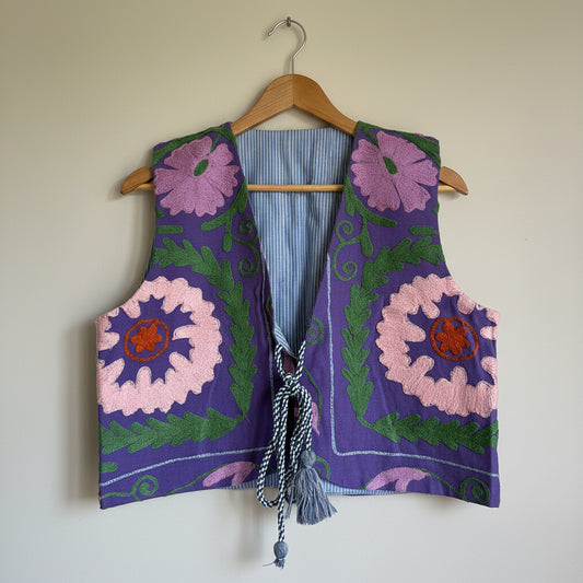 Cotton Suzani Embroidery Waist coat 
