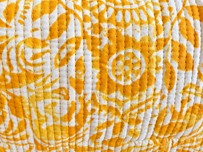 Cotton Quilted wash bag - yellow 