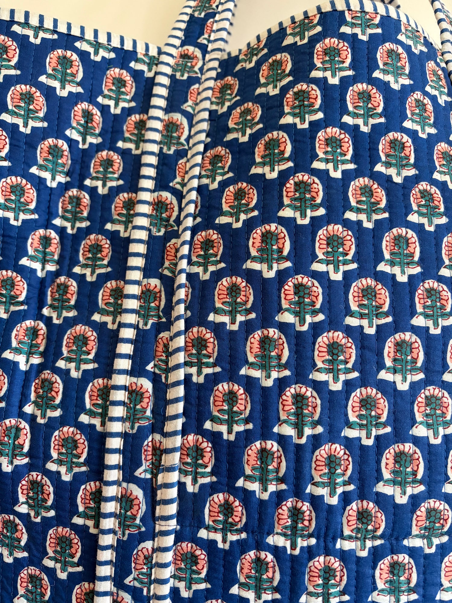 Quilted Blue Tote Bag 