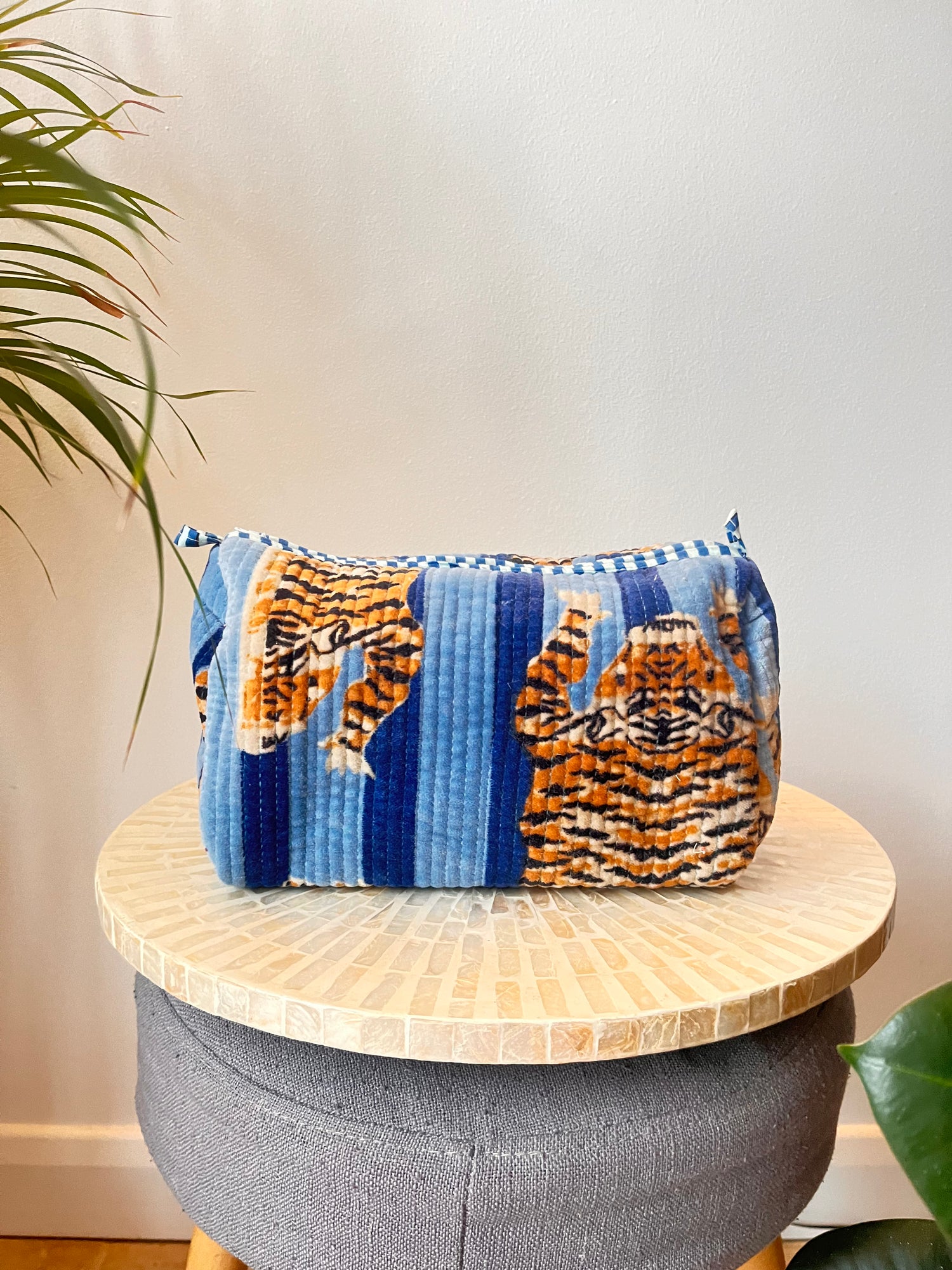 Quilted Velvet Pouch 