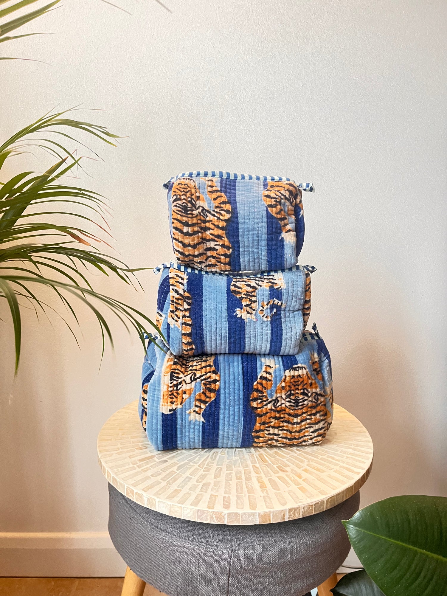 Quilted Velvet Pouch 
