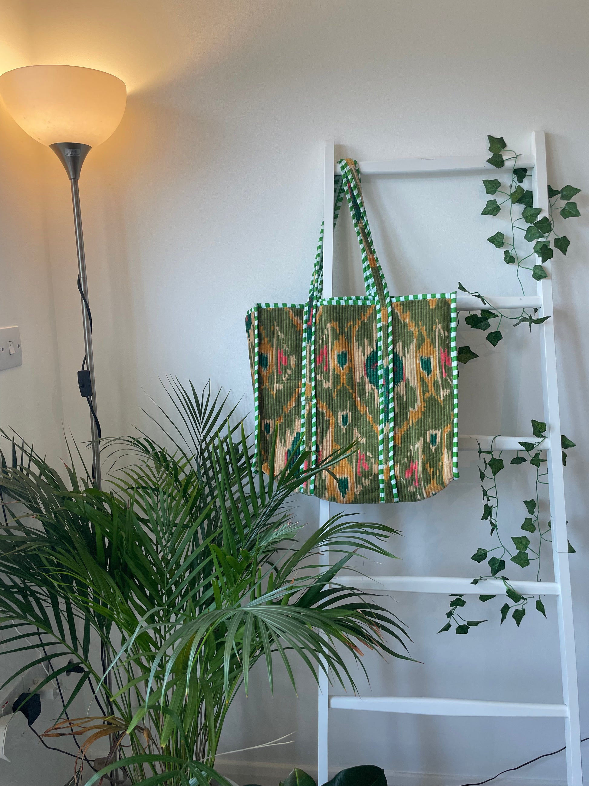 Quilted Velvet Tote Bag