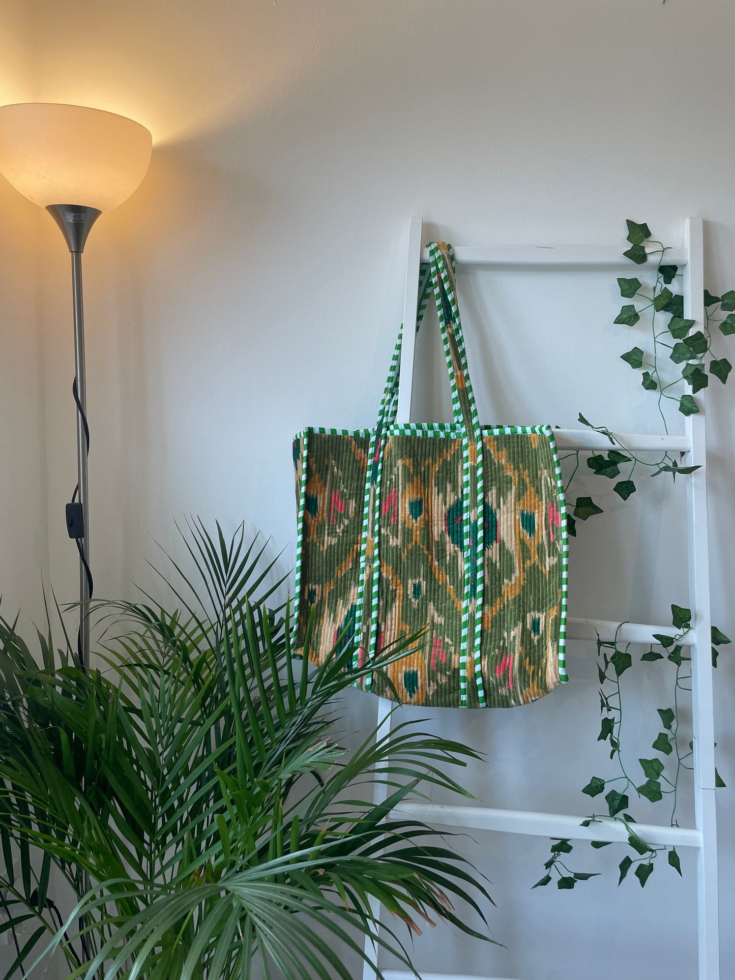 Quilted Velvet Tote Bag