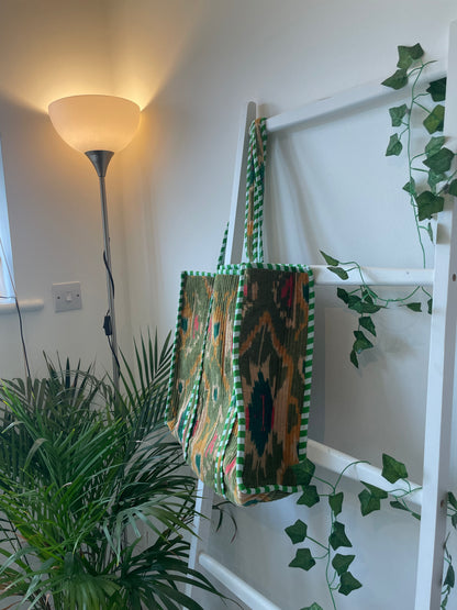 Quilted Velvet Tote Bag