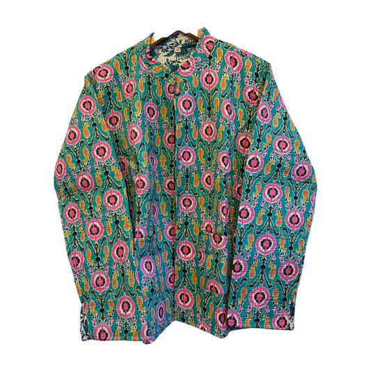 Colorful floral patterned Jacket on a white background