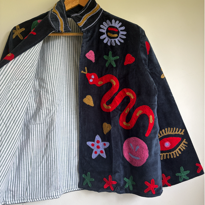 Colourful Suzani velvet jacket