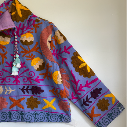 Lavender Suzani Embroidery Hoodie