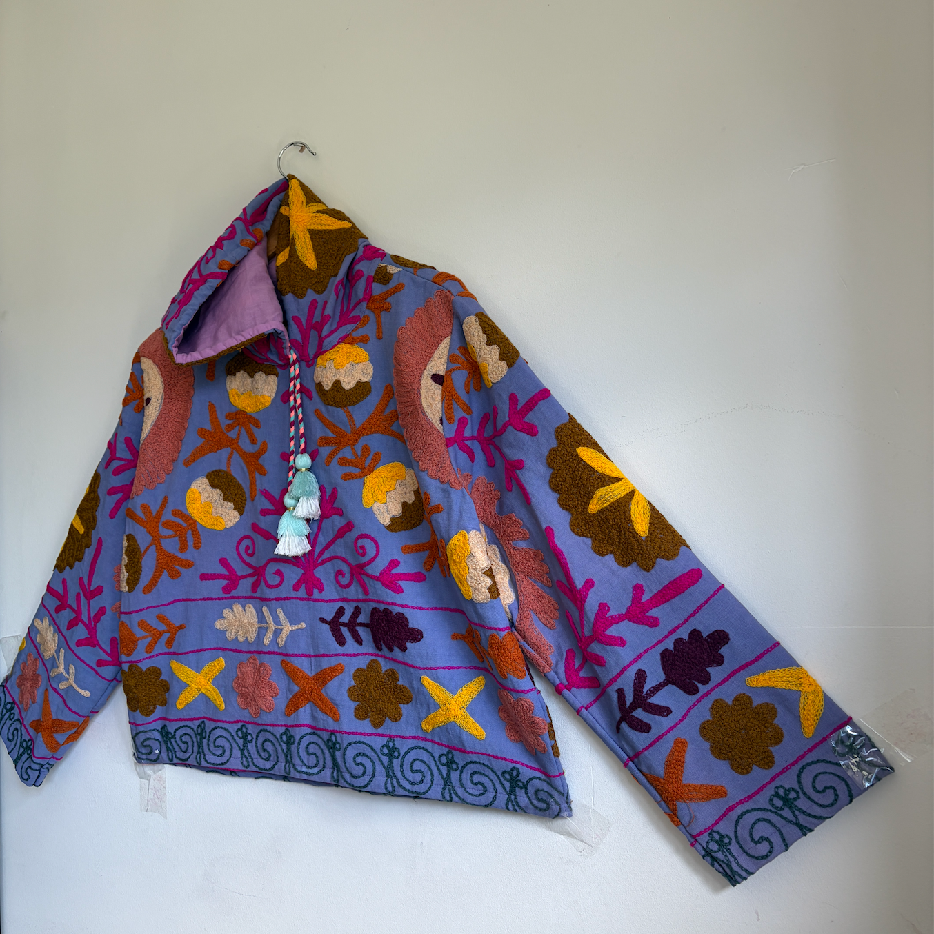 Lavender Suzani Embroidery Hoodie