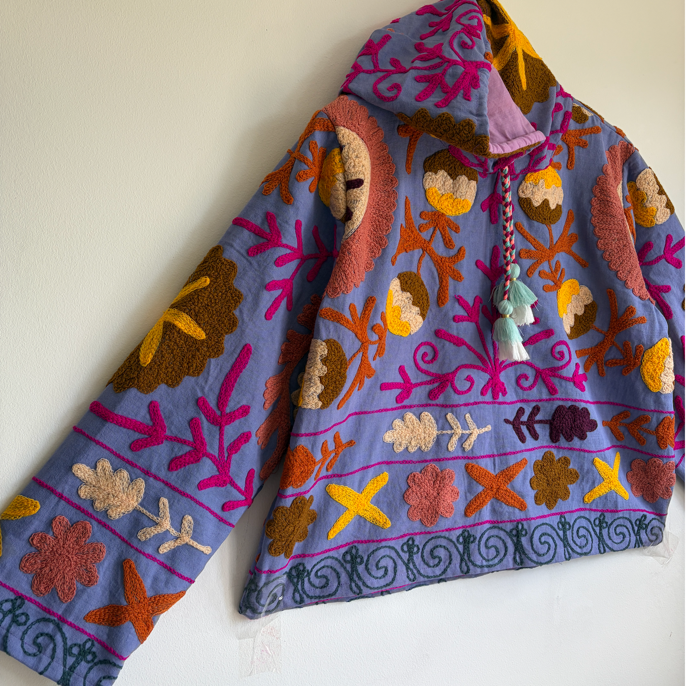 Lavender Suzani Embroidery Hoodie