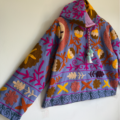 Lavender Suzani Embroidery Hoodie