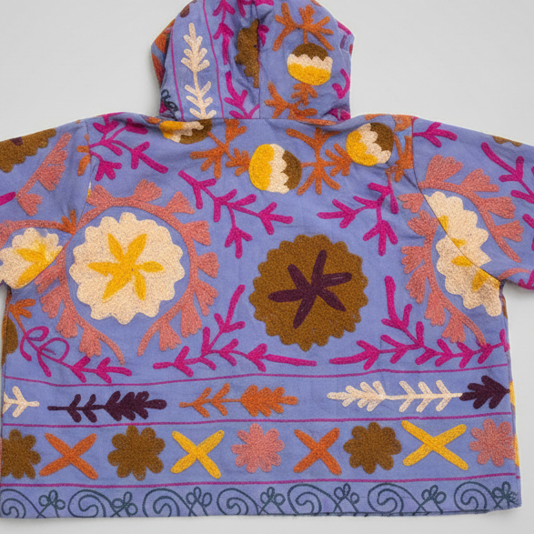Lavender Suzani Embroidery Hoodie
