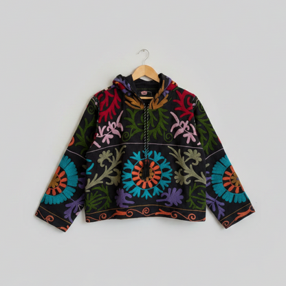 Cotton Suzani Embroidery Hoodie 