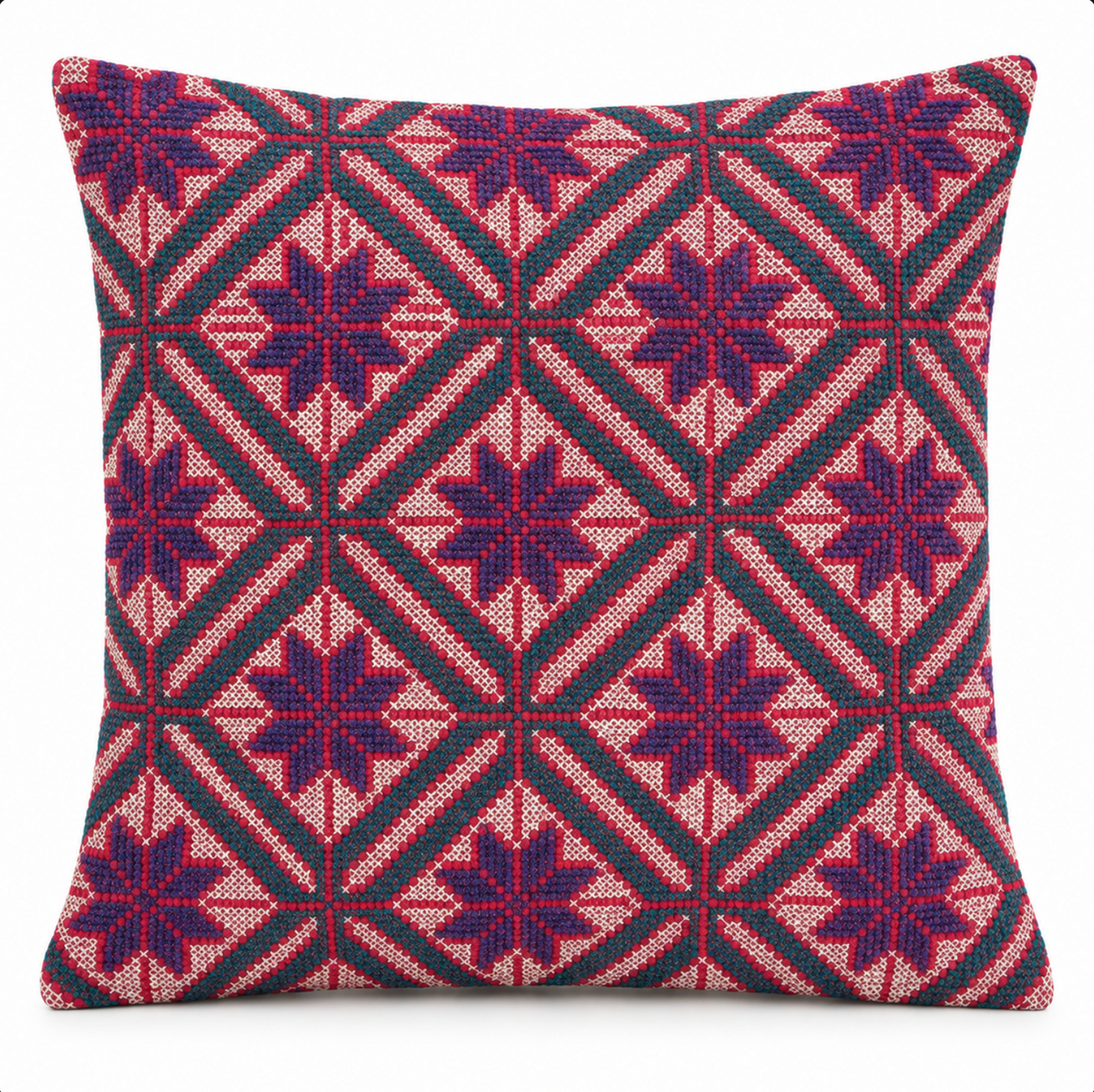 Vintage Kantha Embroidered Cushion Cover